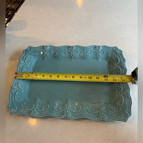 Sweet Olive Designs Fancy Scroll Collection by Jane Adams Teal Decorative Tray - Picture 2 of 8